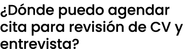 ¿D nde puedo agendar cita para revisi n de CV y entrevista?
