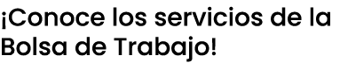 ¡Conoce los servicios de la Bolsa de Trabajo!