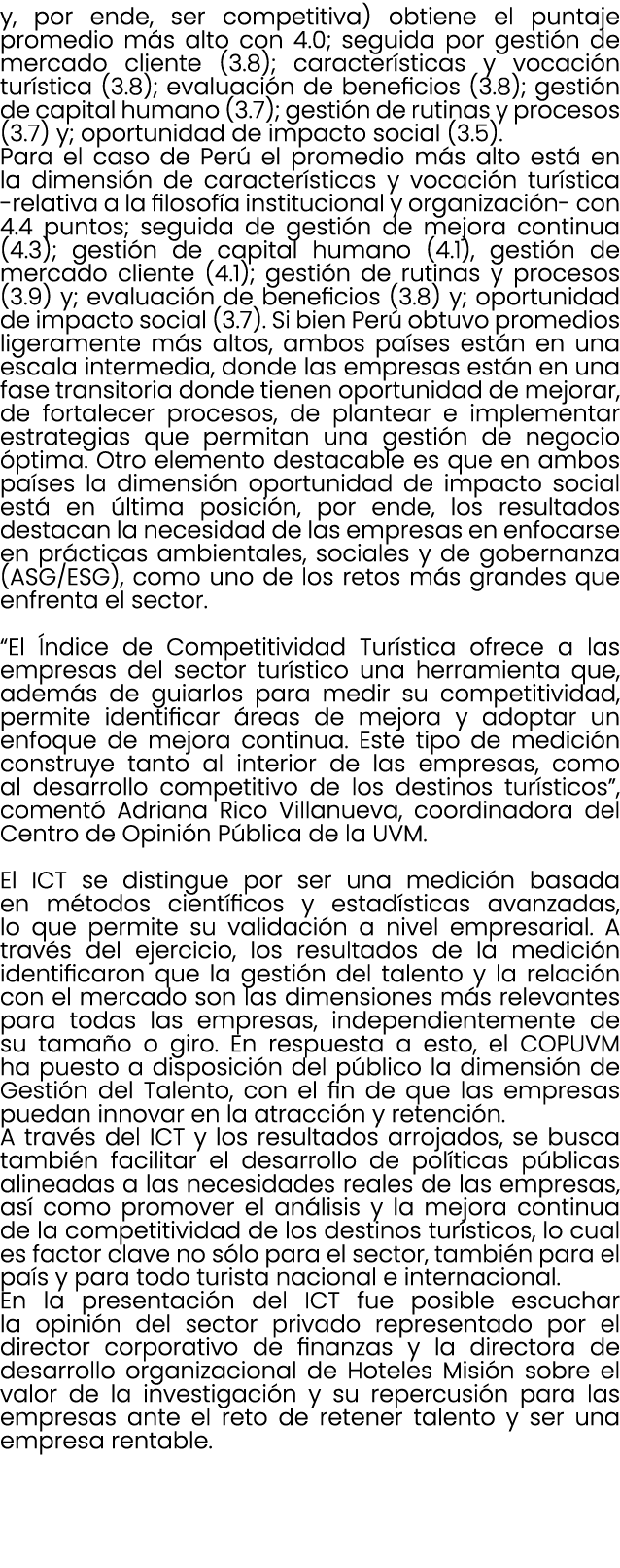 y, por ende, ser competitiva) obtiene el puntaje promedio m s alto con 4.0; seguida por gesti n de mercado cliente (3...