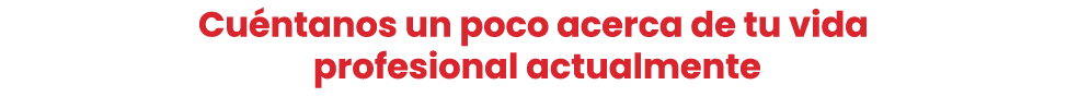Cu ntanos un poco acerca de tu vida profesional actualmente
