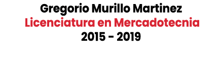 Gregorio Murillo Martinez Licenciatura en Mercadotecnia 2015 2019