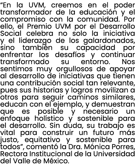 “En la UVM, creemos en el poder transformador de la educaci n y el compromiso con la comunidad. Por ello, el Premio U...