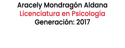 Aracely Mondrag n Aldana Licenciatura en Psicolog a Generaci n: 2017