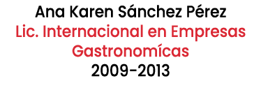 Ana Karen S nchez P rez Lic. Internacional en Empresas Gastronom cas 2009 2013 